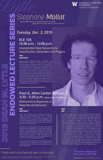 Lytle Lecture Series | Mathematical Mysteries of Deep Neural Networks  | Stéphane Mallat