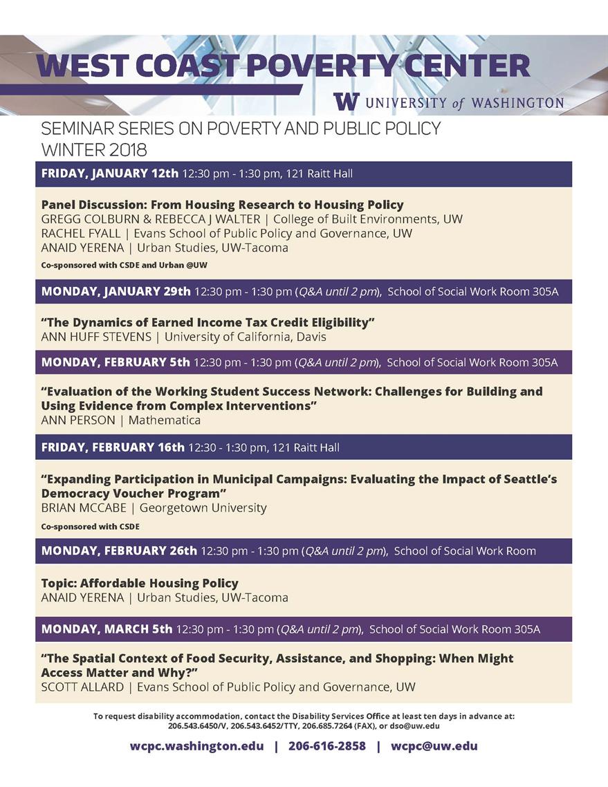 Seminar Series: Affordable Housing Policy