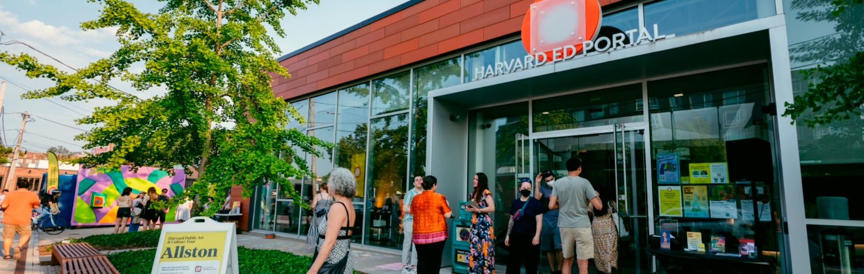 Outside the Ed Portal people celebrate the summer arts fest of 2025