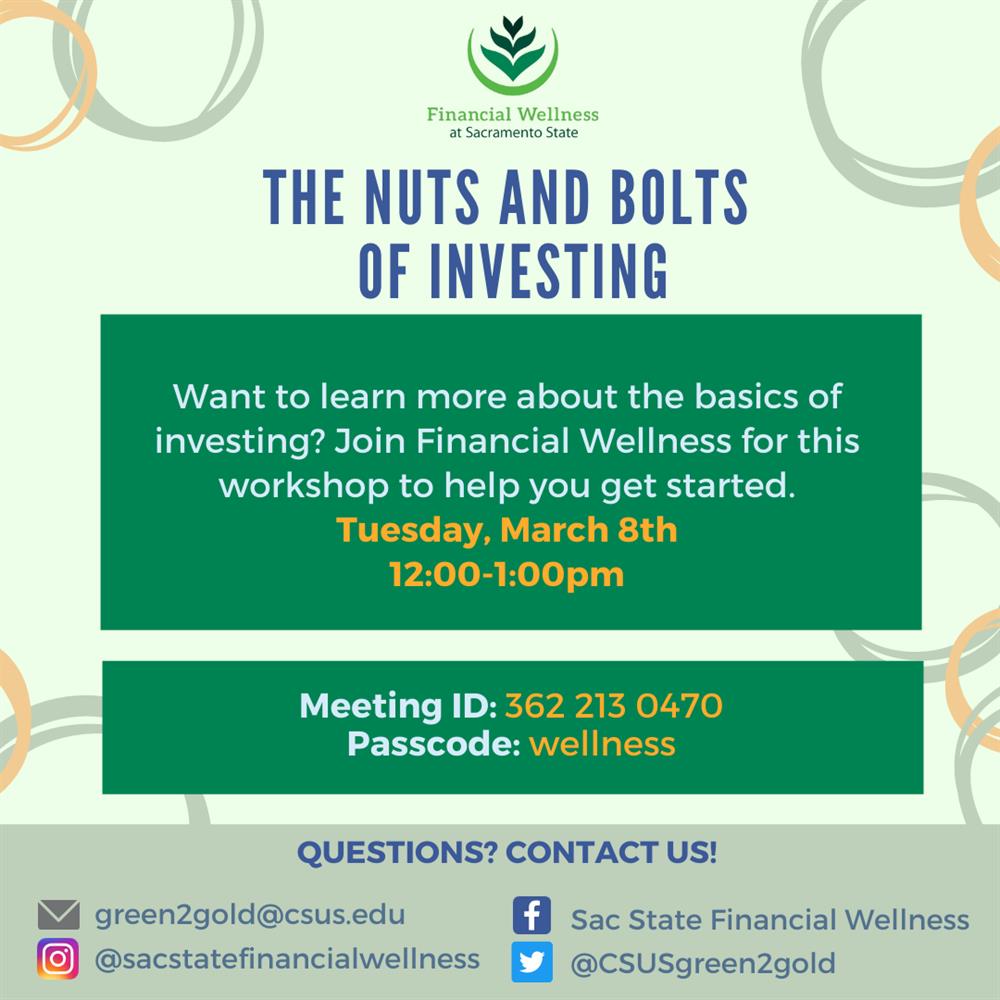 The Nuts and Bolts of Investing, Tuesday, March 8, 2022, 12 1pm