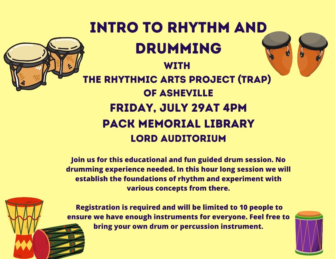 Intro to Rhythm and Drumming with TRAP of Asheville