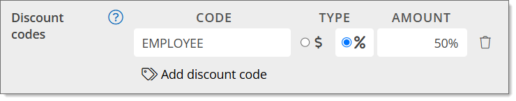 Discount Code Example
