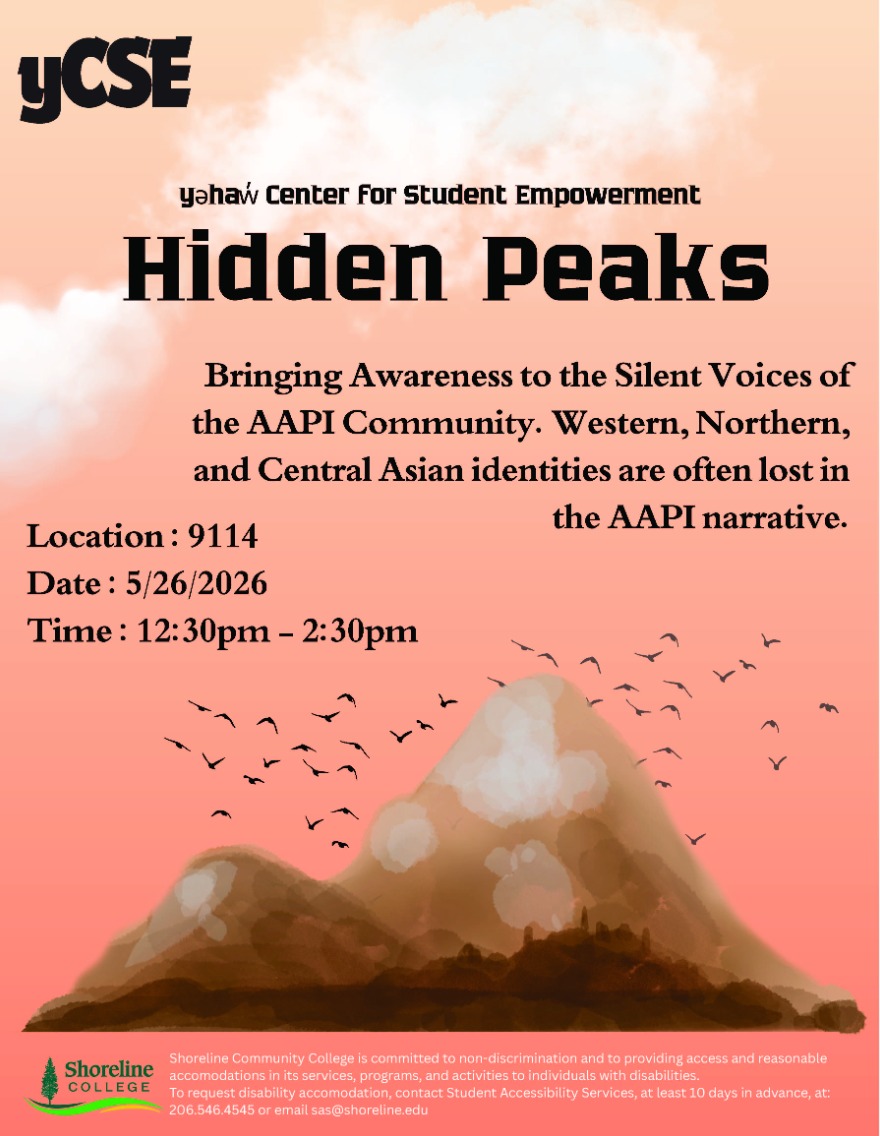 Hidden Peaks, Tuesday, May 26, 2026, 12:30 - 2:30pm -