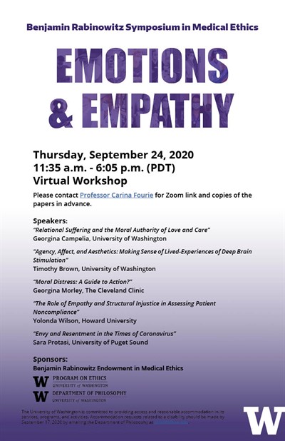 [VIRTUAL] Benjamin Rabinowitz Symposium in Medical Ethics - Emotion and Empathy