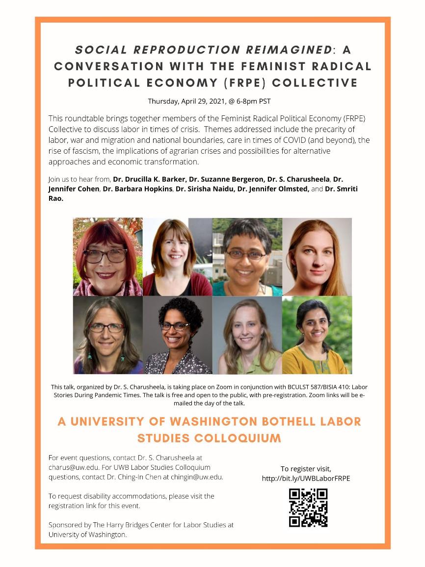 Labor in Times of Crises Colloquium: "Social Reproduction Reimagined: The Feminist Radical Political Economy (FRPE) Collective"