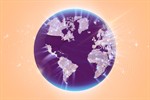 Illustration of earth against a yellow background.