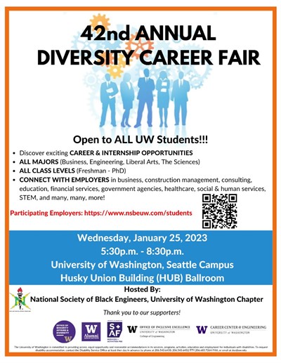 42nd Annual Diversity Career Fair - Hosted by National Society of Black Engineers, University of Washington Chapter