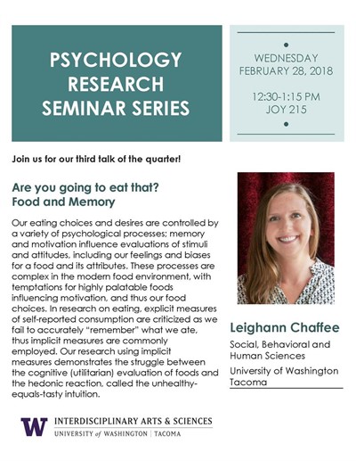Are you going to eat that? Food and Memory: Psychology Seminar Series