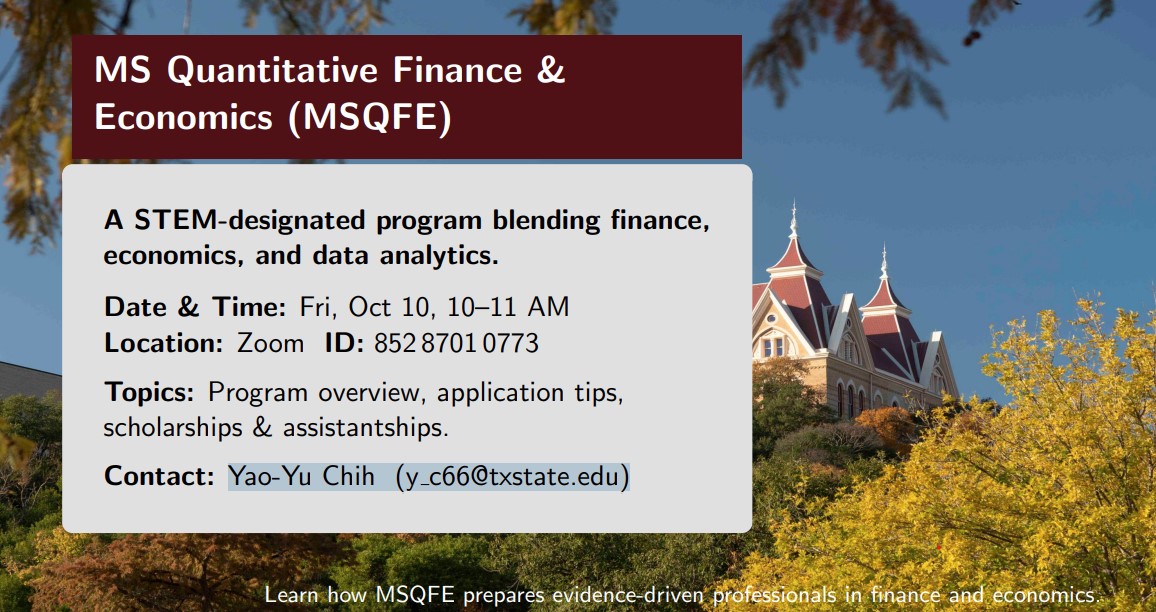 MS Quantitative Finance & Economics - Information Session