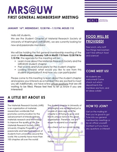 Materials Research Society first general membership meeting