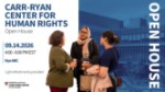 Event details with photo of 3 women speaking to each other