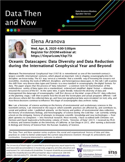 WEBINAR: Oceanic Datascapes: Data Diversity and Data Reduction during the International Geophysical Year and Beyond  - Elena Aranova