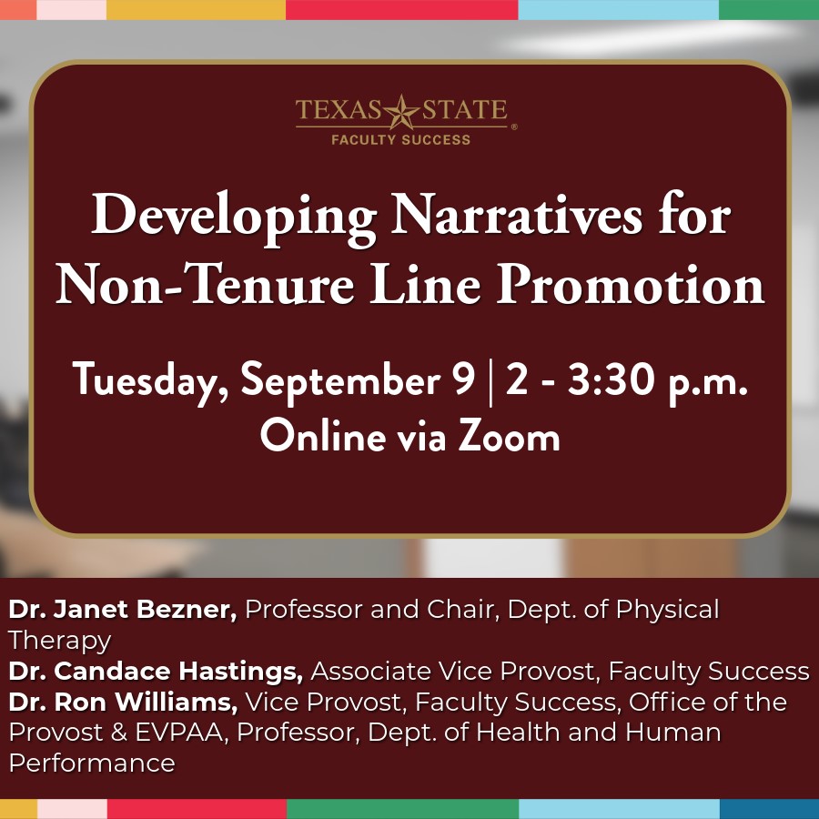 (9/9/25) - Developing Narratives for Non-Tenure Line Promotion