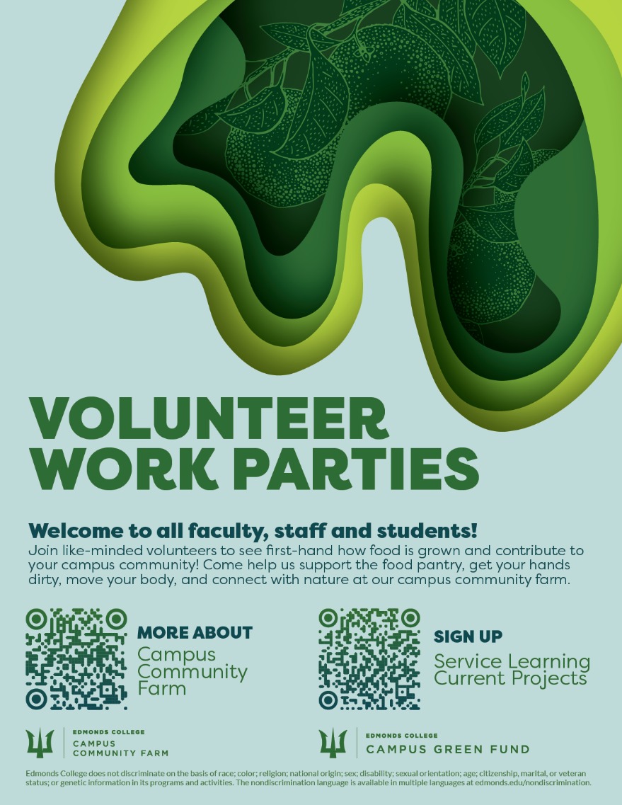 Campus Community Farm Workparty, Wednesday, March 1, 2023, 1 - 2:30pm -  Calendar: Campus Events | Edmonds College