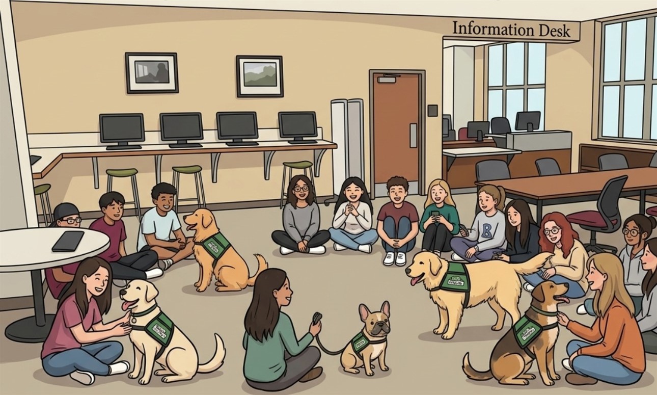 Therapy Dogs at the RRC Library