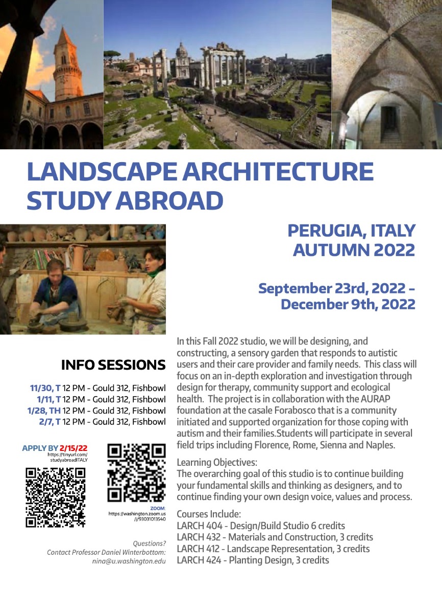 Italy Landscape Architecture Study Abroad Info Session