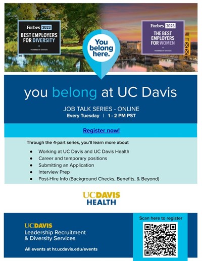 You Belong Here Job Talk Series, Tuesday, December 5, 2023, 1 