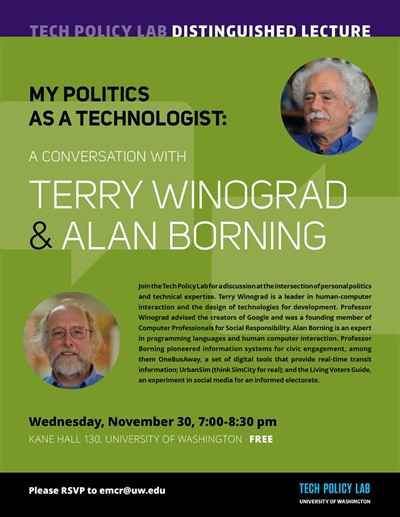 Tech Policy Lab Fall Distinguished Lecture: My Politics as a Technologist