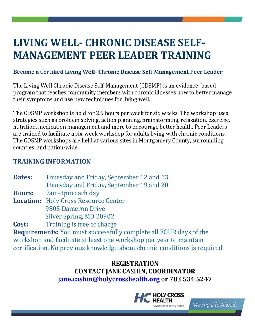 Chronic Disease Self-Management Peer Leader Training