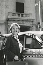 Muriel Siebert outside the New York Stock Exchange in the 1980s