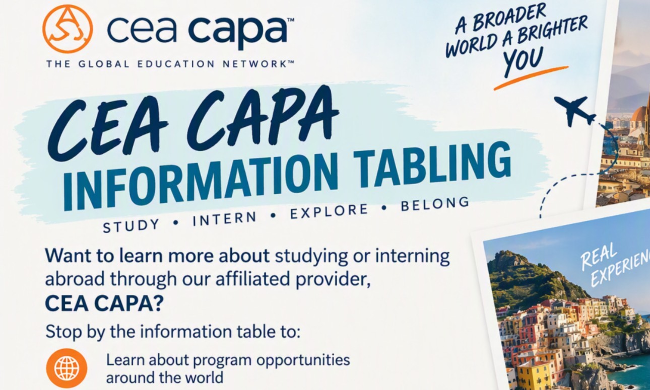 Education Abroad Opportunities with CEA CAPA (tabling)