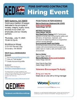HIRING EVENTG - QED SYSTEMS LLC - SHIPYARD CONTRACTOR