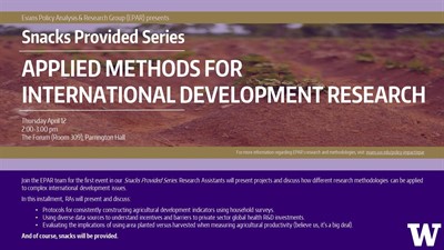 EPAR Snacks Provided Series: Applied Methods for International Development Research