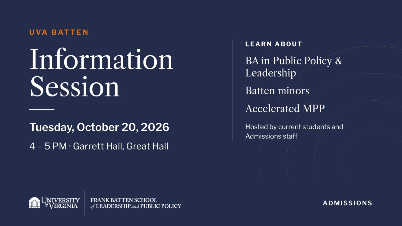 Batten Information Session: BA/Minors/Accelerated MPP