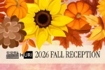 autumnal image with sunflower, pumpkins, and leaves | HURI 2026 Fall Reception