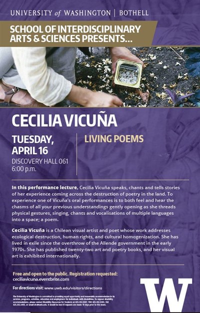 Living Poem with IAS Spring Distinguished Speaker Cecilia Vicuña