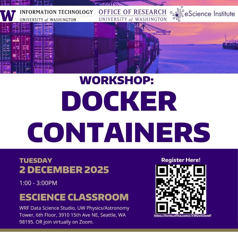 Docker Containers Workshop, Tuesday, Dec 2, 2025, 1 - 3 p.m.