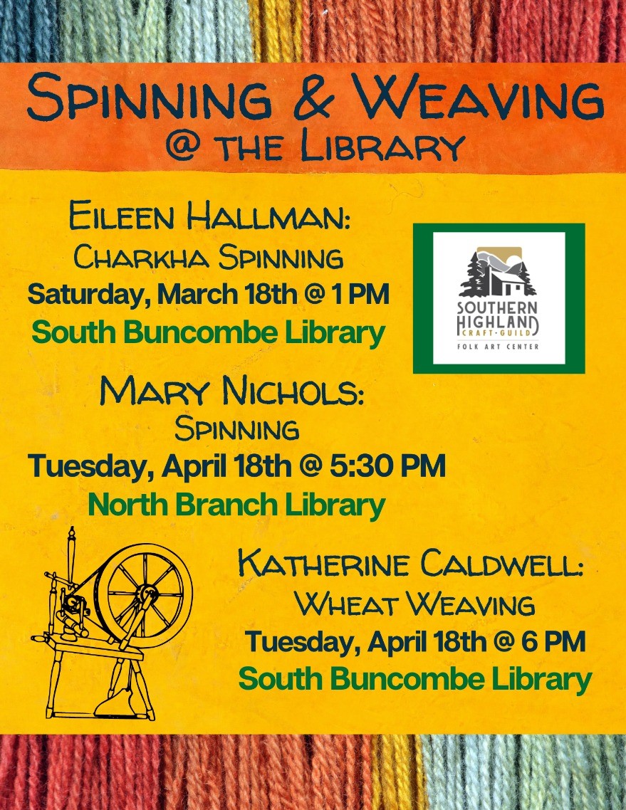 Southern Highland Craft Series: Fiber Spinning at North Asheville Library