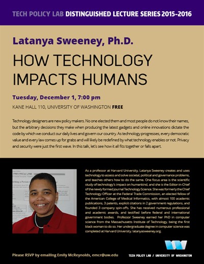 Tech Policy Lab Distinguished Lecture: How Technology Impacts Humans
