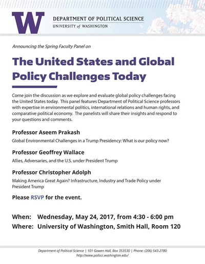 Spring Faculty Panel: The U.S. and Global Policy Challenges Today