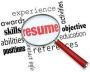the word resume with red font under a magnifying glass