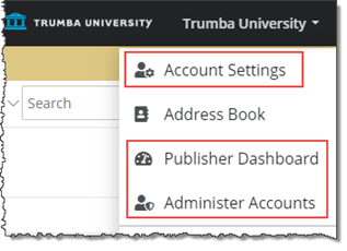 Account management links