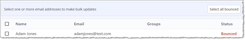 Bounced status in the Address Book