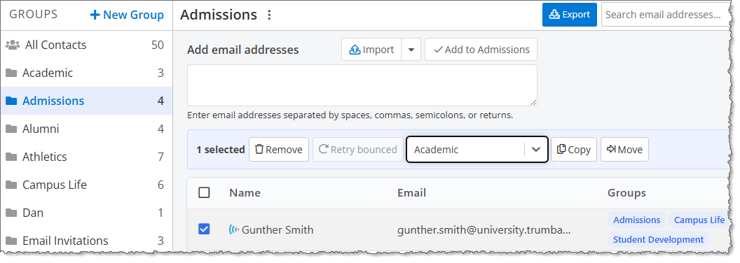 Add emails to the Address Book