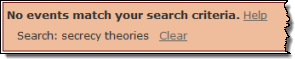 Search result panel with no hits