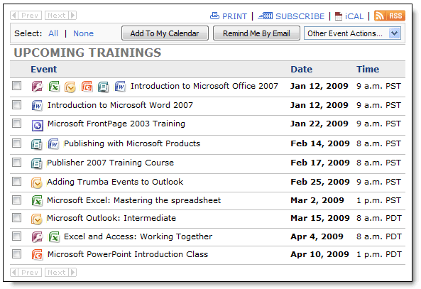 Table view with custom field icons