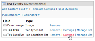 Custom location field in a template