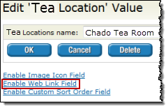 Adding a Web Link column to a location record