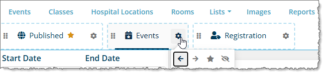Dashboard tab edit