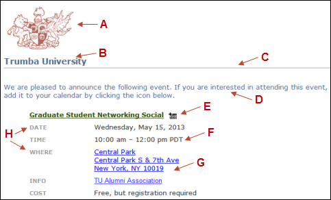 Annotated event email