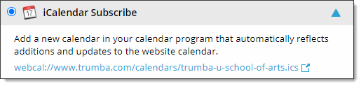 iCalendar subscribe option