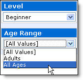 Level filter with dependent Age filter