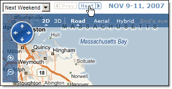Navigating to the next Map view page