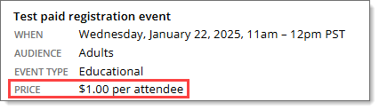 No custom pricing level label on registration form