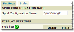 Default spud configuration name