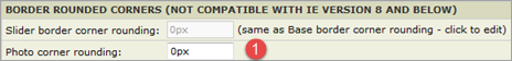 Image rounded corner setting, Event Slider